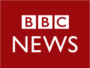 BBC News logo on a red background.