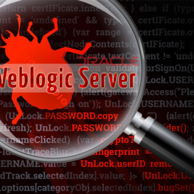 Magnifying glass over Weblogic Server bug.