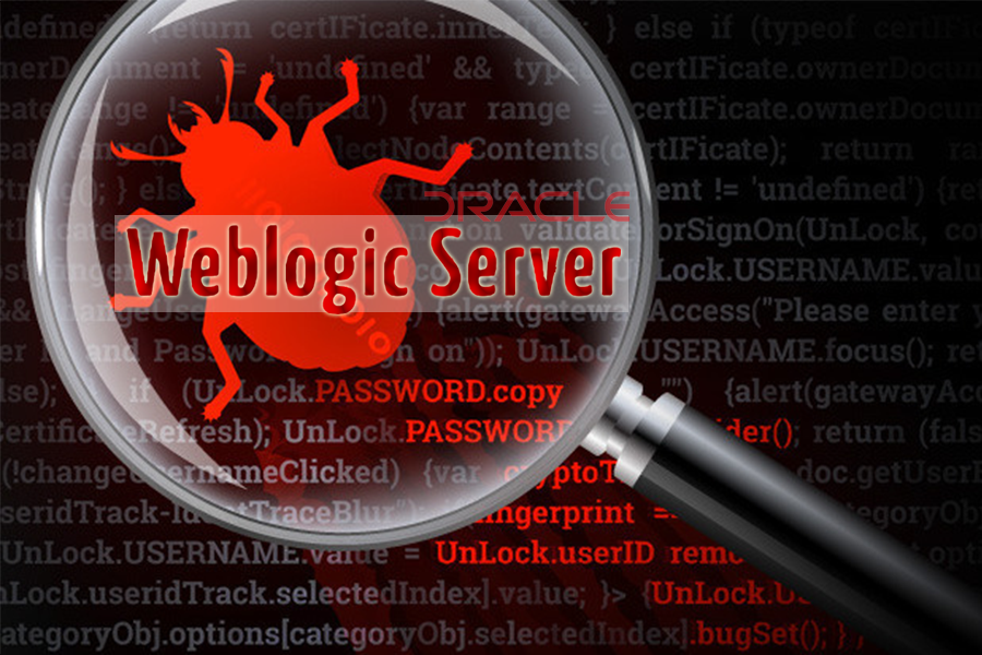 Magnifying glass over Weblogic Server bug.