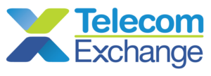 Telecom Exchange logo with blue and green.