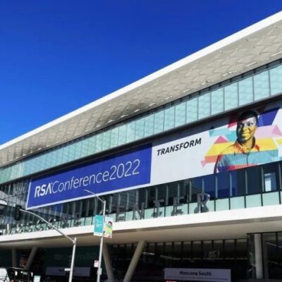 Convention center with RSA Conference 2022 banner.