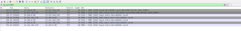 Network packet analysis data in spreadsheet format.
