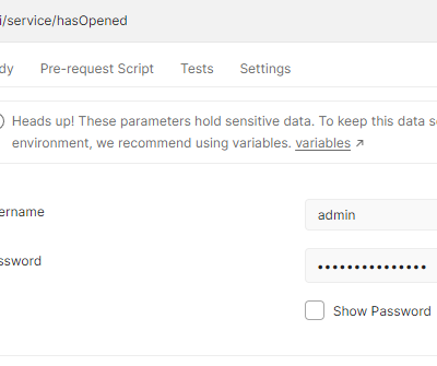 Authorization settings in an API request tool.