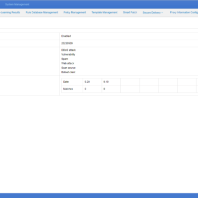 Web application firewall status dashboard screenshot.
