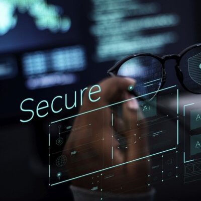 Uma imagem que de uma tela de computador com um texto escrito segurança.