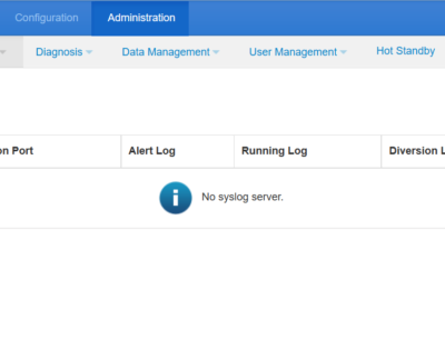 Network administration panel interface, add button visible.