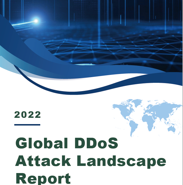 2022 Global DDoS Attack Landscape Report Cover.
