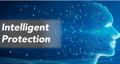 Digital head silhouette with "Intelligent Protection" text.