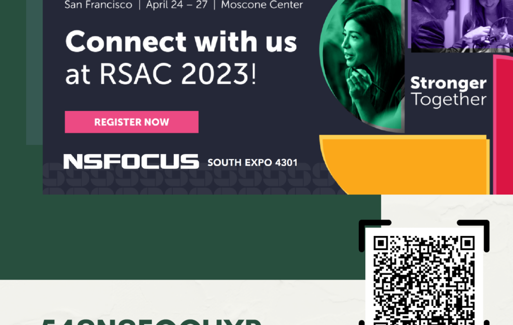 RSA Conference 2023 announcement with QR code.