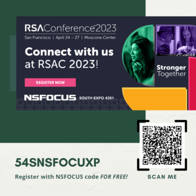RSA Conference 2023 announcement with QR code.