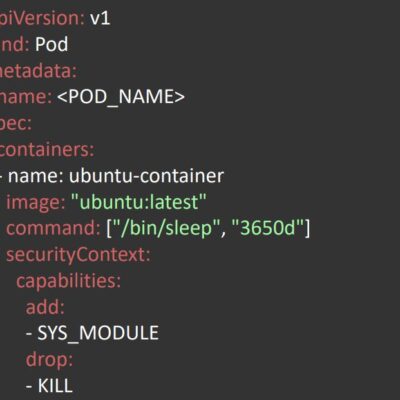 Kubernetes pod configuration code snippet.