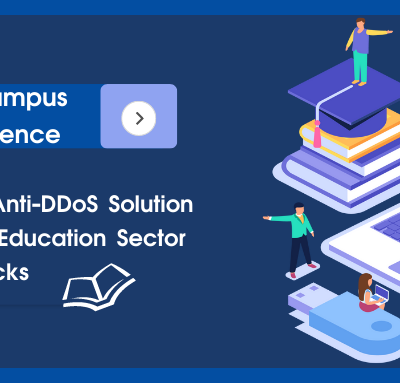 Campus network protection against DDoS attacks illustration.