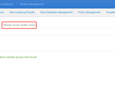 Website group health check interface screenshot.