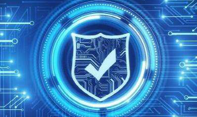 Digital security shield with circuit board design.