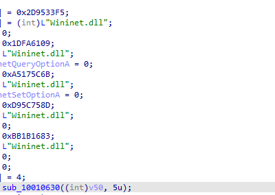 Code snippet displaying function calls and variables.
