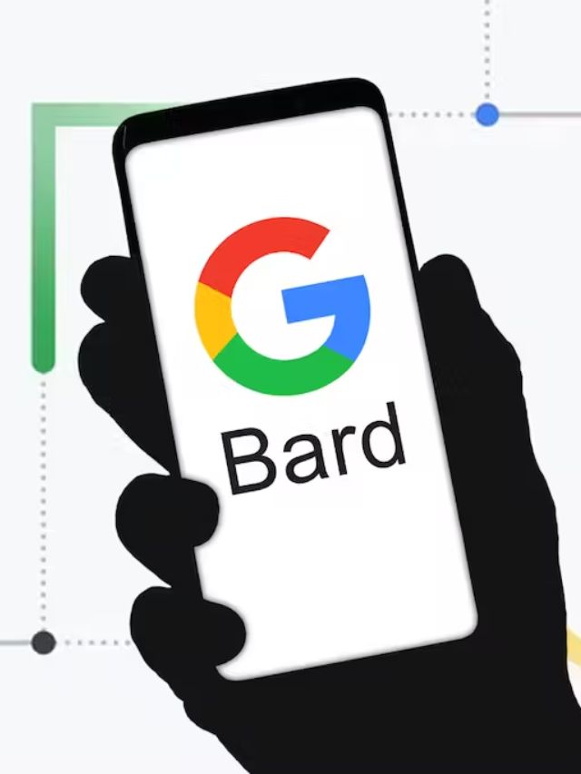 Uma imagem que ilustra um celular com Google Bard aberto.