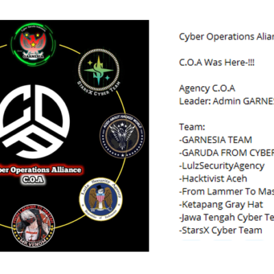Cyber Operations Alliance logo and team list.