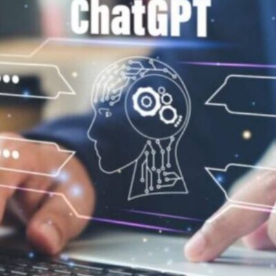 Uma imagem que ilustra uma pessoa utilizando a inteligência artificial do Chatgpt.