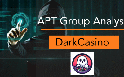 Hacker analysis, DarkCasino, digital interface background.