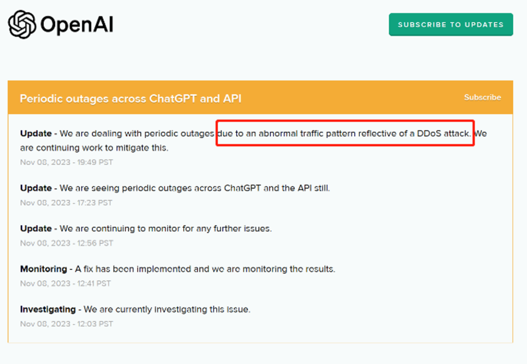 ChatGPT: OpenAI Attributes Regular Outages to DDoS Attacks