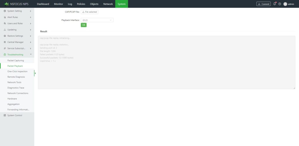 Dashboard interface with menu and settings.
