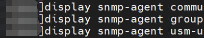 SNMP agent command line interface display.