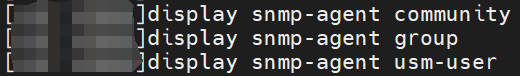 SNMP agent command line interface display.