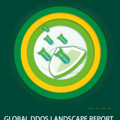 Global DDoS Landscape Report cover design.