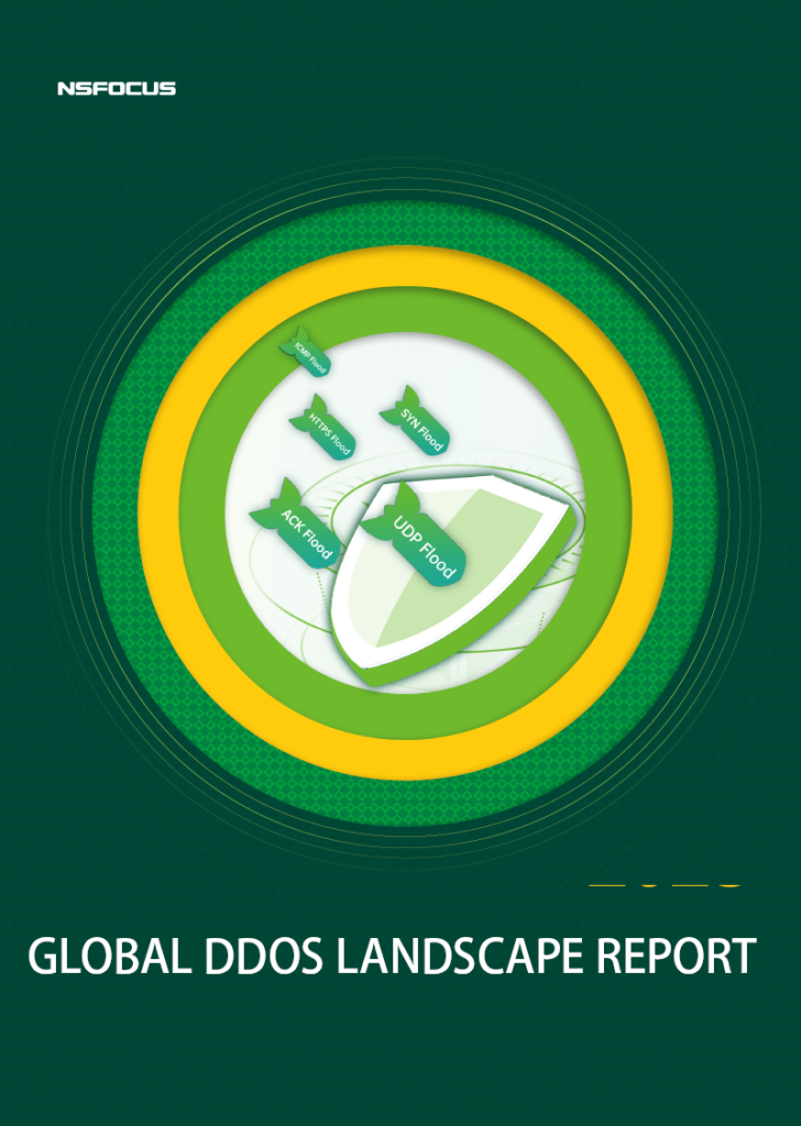 Global DDoS Landscape Report cover design.
