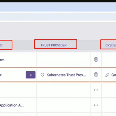 Dashboard showing access policies and workload details.