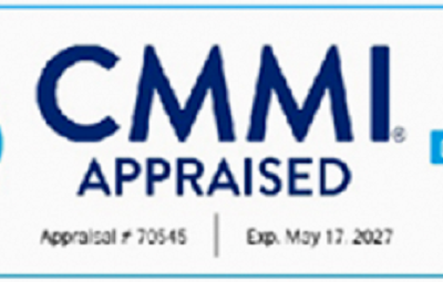 CMMI ML5 appraised label with expiration date.