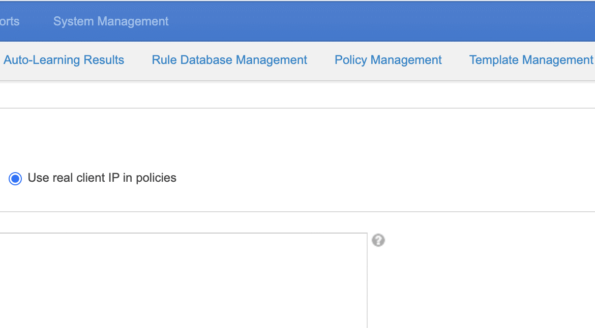 Screenshot of a web interface for creating new rules with fields for name, description, and policy selection.