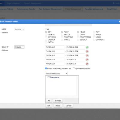 Screenshot of a web interface configuring a server's remote management settings.