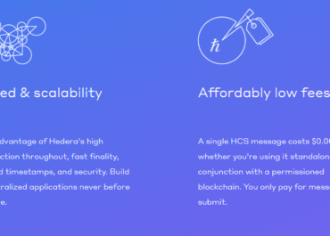 Infographic explaining Hedera's scalability and affordability in blockchain.