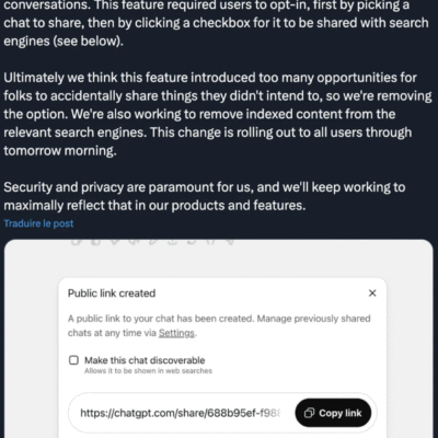 Screenshot of a website text about security, privacy, and encryption.