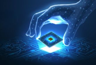 ilustração de como funciona a computação quântica.